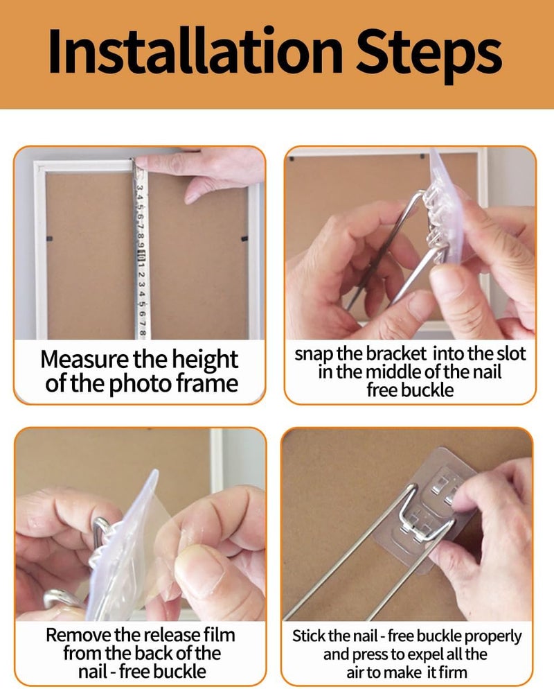 luvilly5 PCS 5.12"×2.2" Adjustable Metal Picture Frame Stands, Self Adhesive Photo Frame Stands Stainless Steel Easel Back Supports, for Photos Paintings Display - Image 3